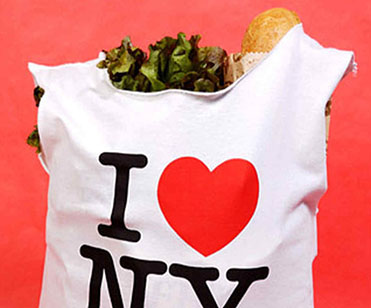 Shopping bag made from a I HEART NEW YORK tee shirt