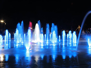 Imagination Fountain at night