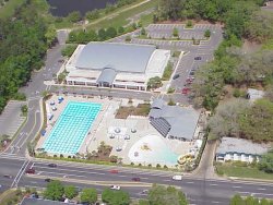 Aerial view of the Aquatics Center