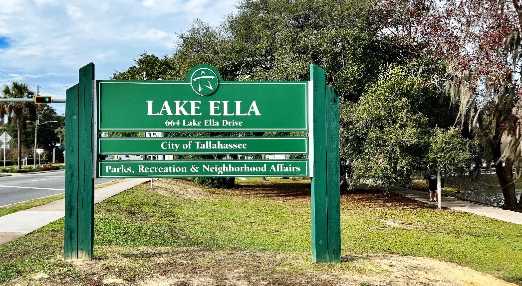 the Lake Ella park sign