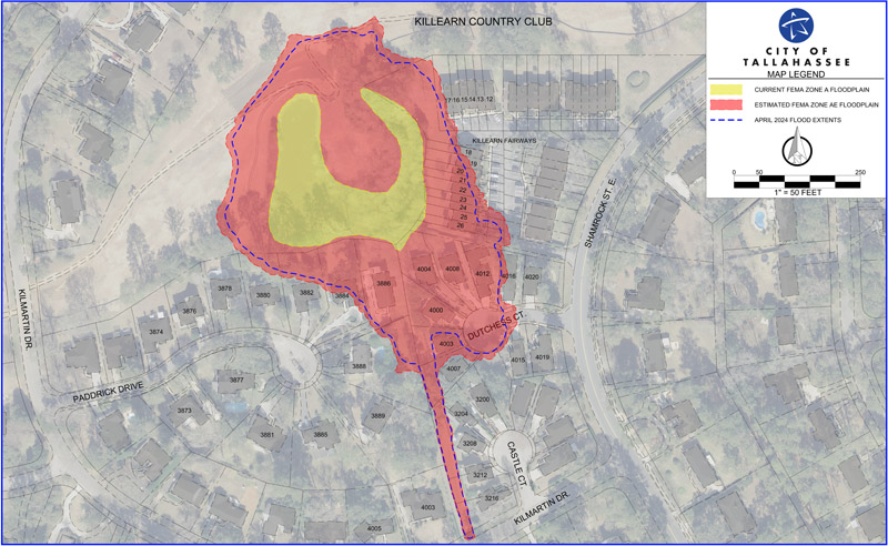 an image of the project display board showing the FEMA flood risk areas