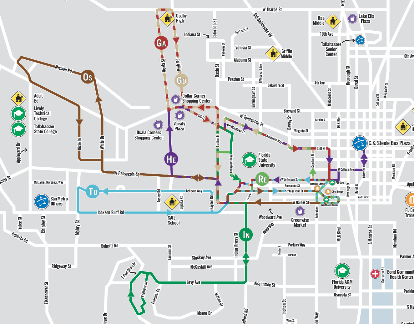 FSU Campus Route Map