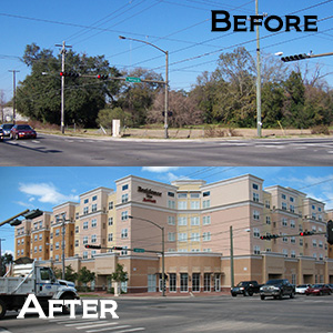 Marriott Site before and after photo